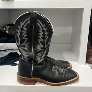 JUSTIN BENT RAIL WOMENS Size 8.5 B BLACK COWHIDE LEATHER COWGIRL BOOTS BRL316